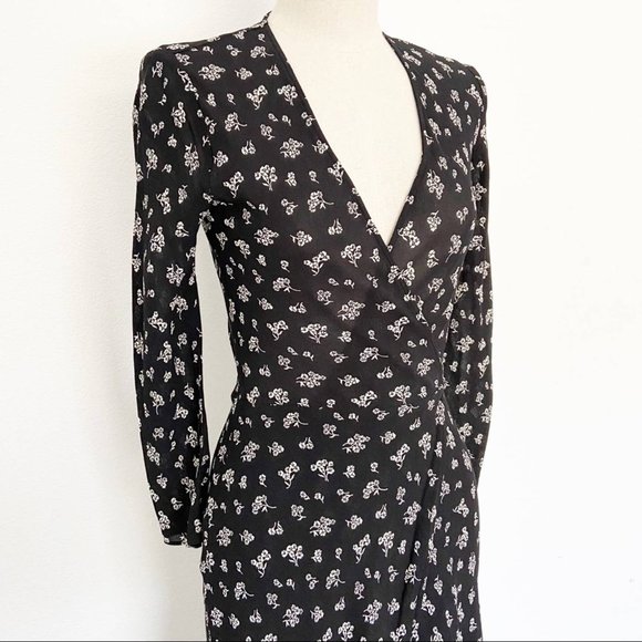 Rare REFORMATION Jaz Wrap Dress Black Size XS - Picture 3 of 13
